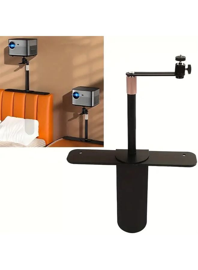 White Adjustable Projector Stand With 360 Rotating Base Heavy Duty Steel - Image 3